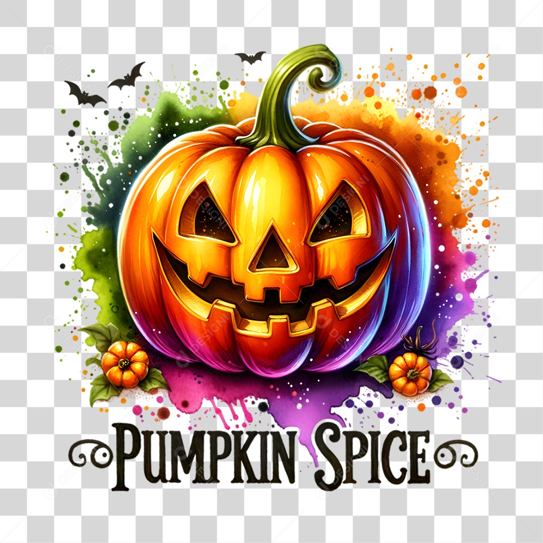 Elemento 3D Halloween Abóbora PNG Transparente