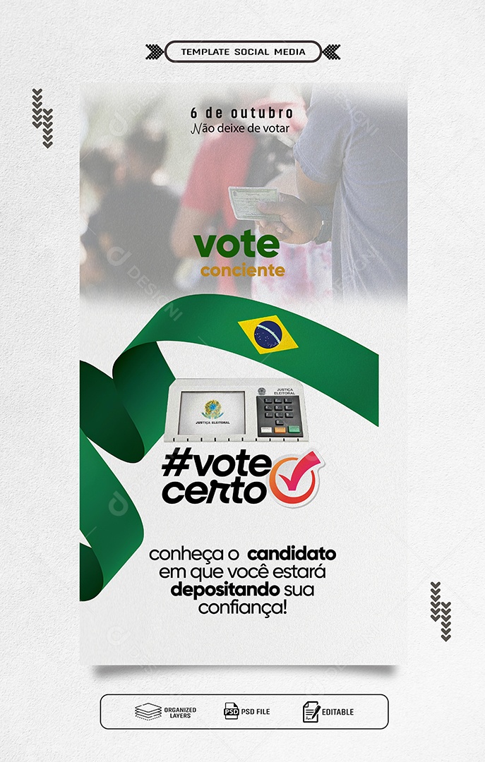 Story Política Vote Certo Social Media PSD Editável
