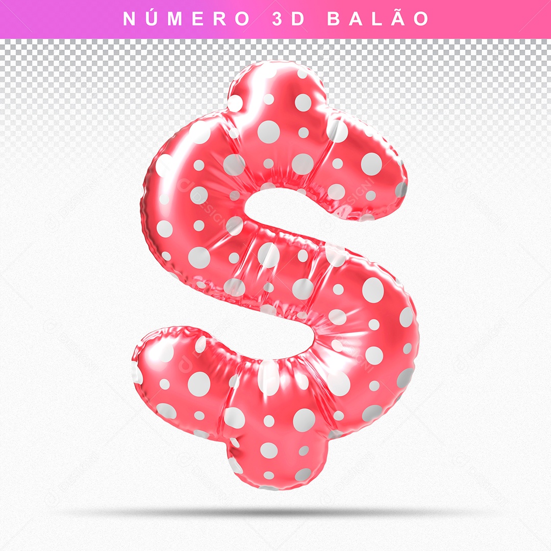 Elemento 3D Cifrão Balão Vermelho Para Composição PSD