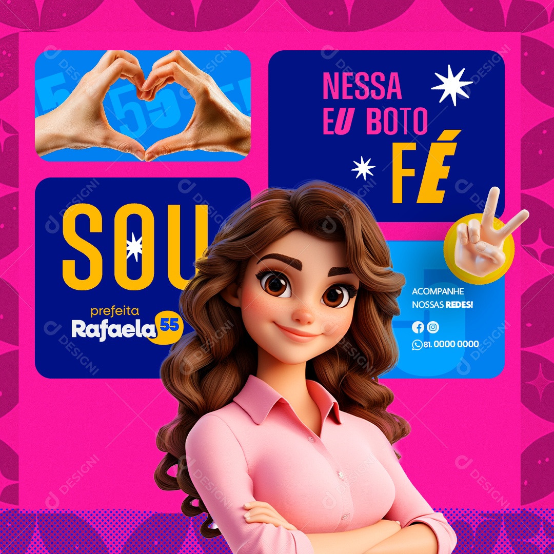 Política Sou Prefeita Rafaela Social Media PSD Editável