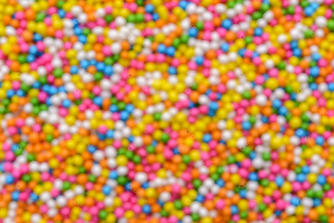 Pontos coloridos de polvilho de açúcar para decorar