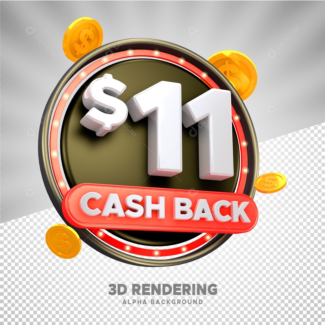 Desconto 11 Elemento 3D para Composição PSD