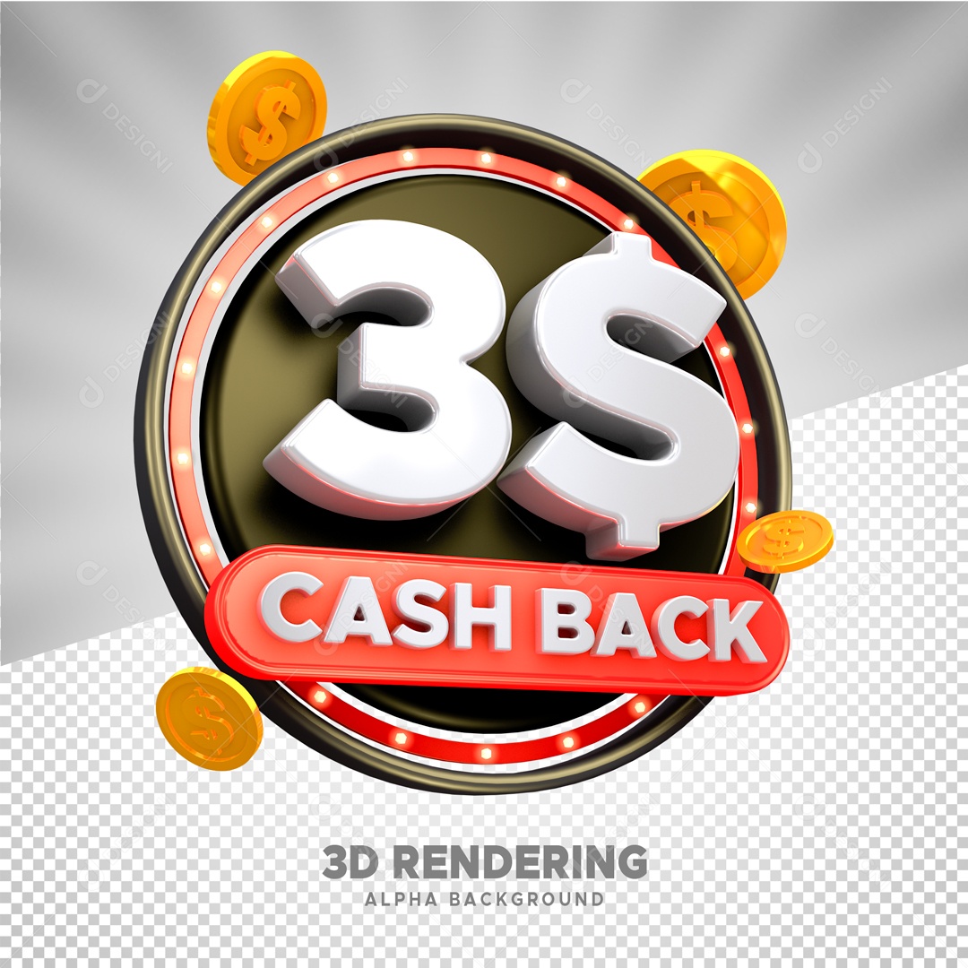 Desconto 3 Elemento 3D para Composição PSD
