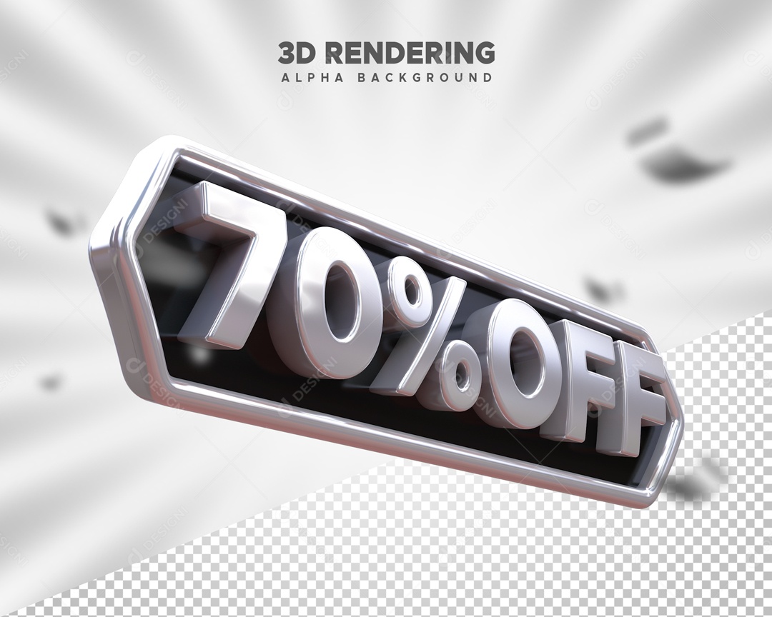 Desconto 70% OFF Elemento 3D para Composição PSD