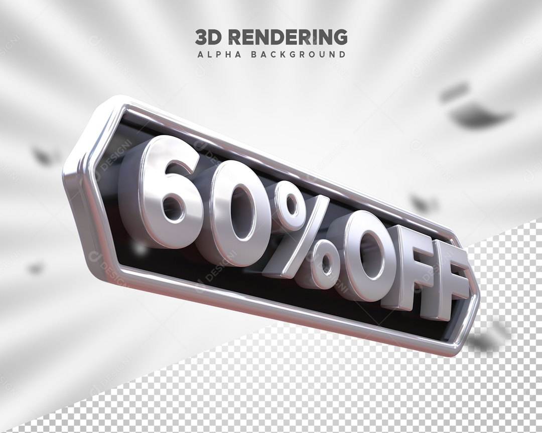 Desconto 60% OFF Elemento 3D para Composição PSD