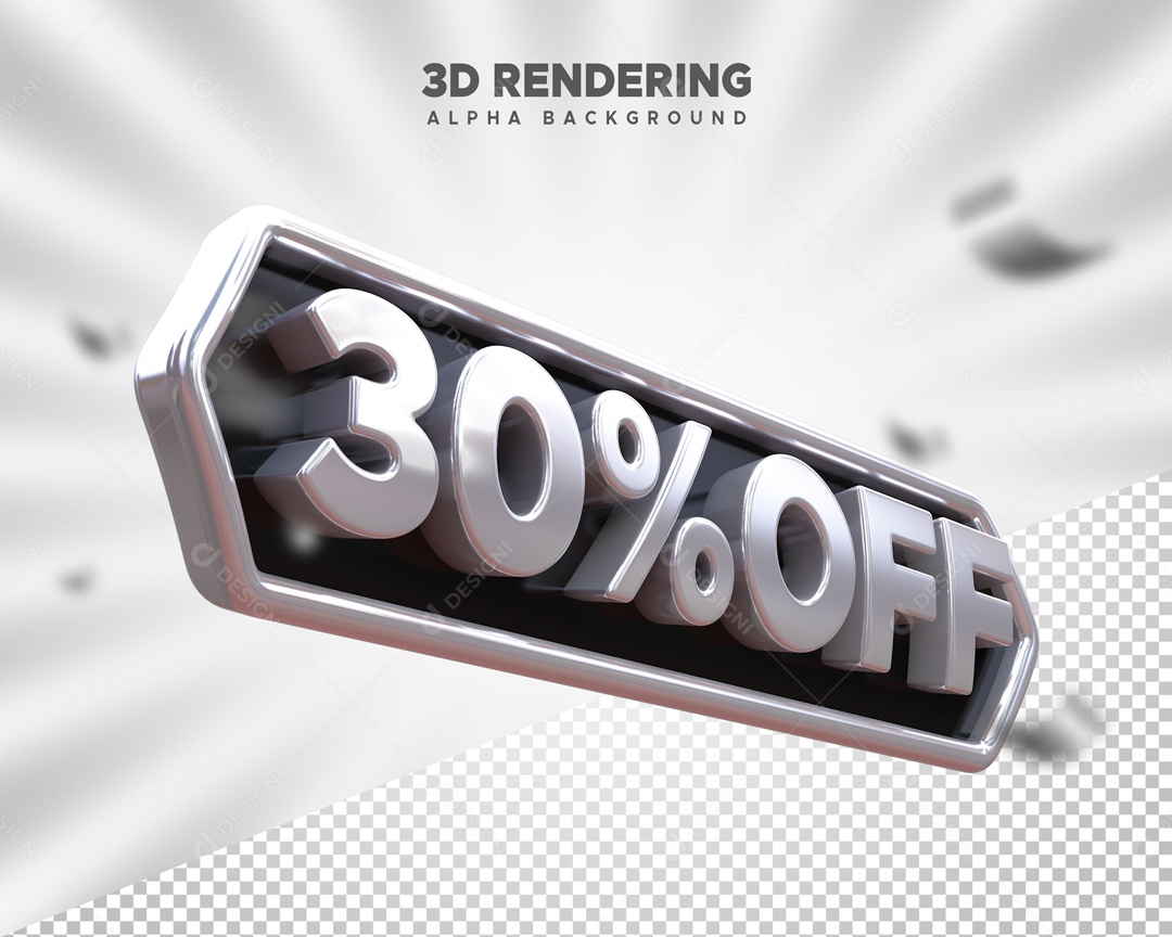 Desconto 30% OFF Elemento 3D para Composição PSD