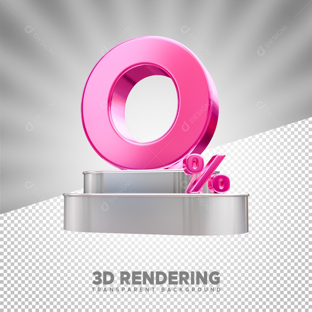 Desconto 0% Elemento 3D para Composição PSD