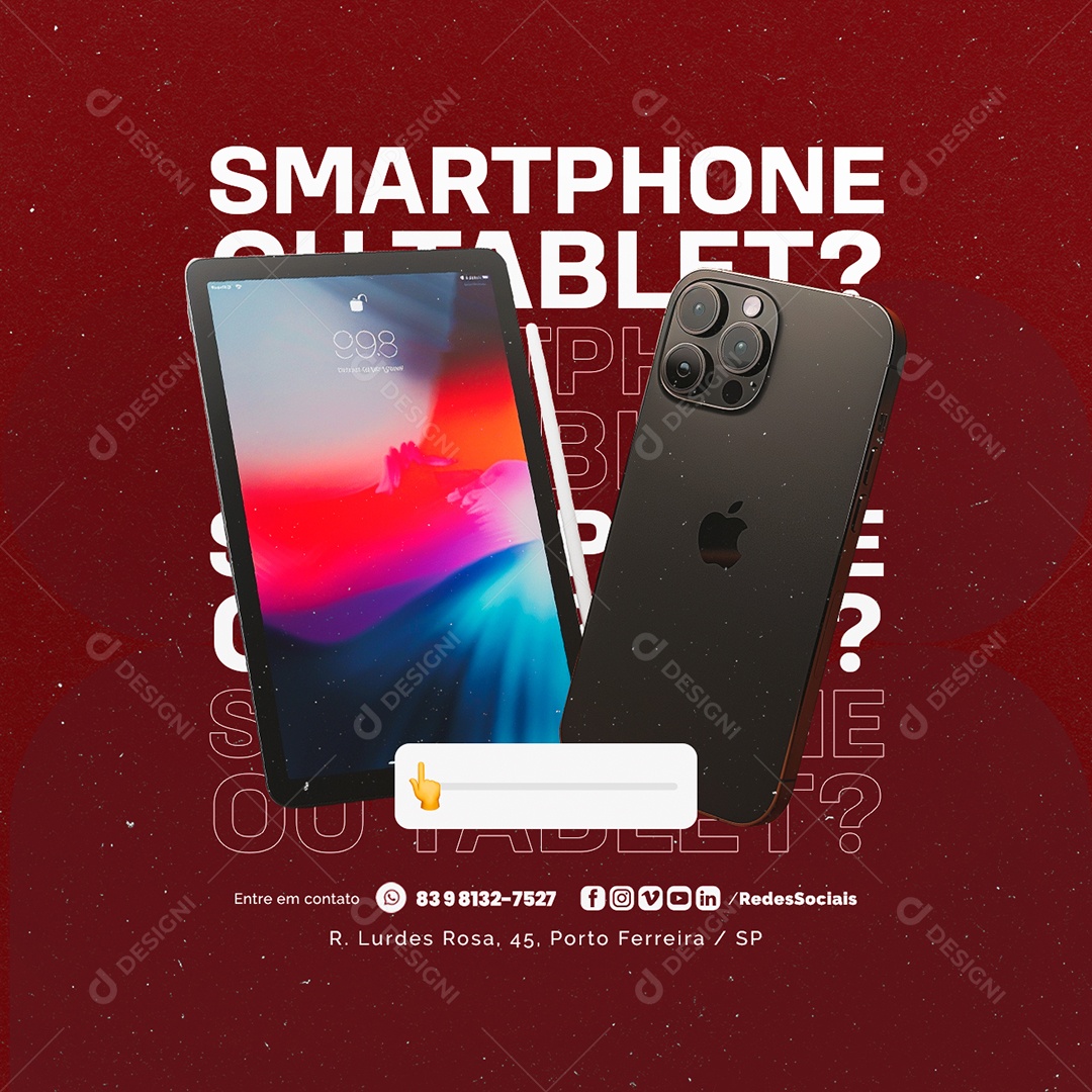 Enquete Smartphone Loja de Eletrônicos Social Media PSD Editável