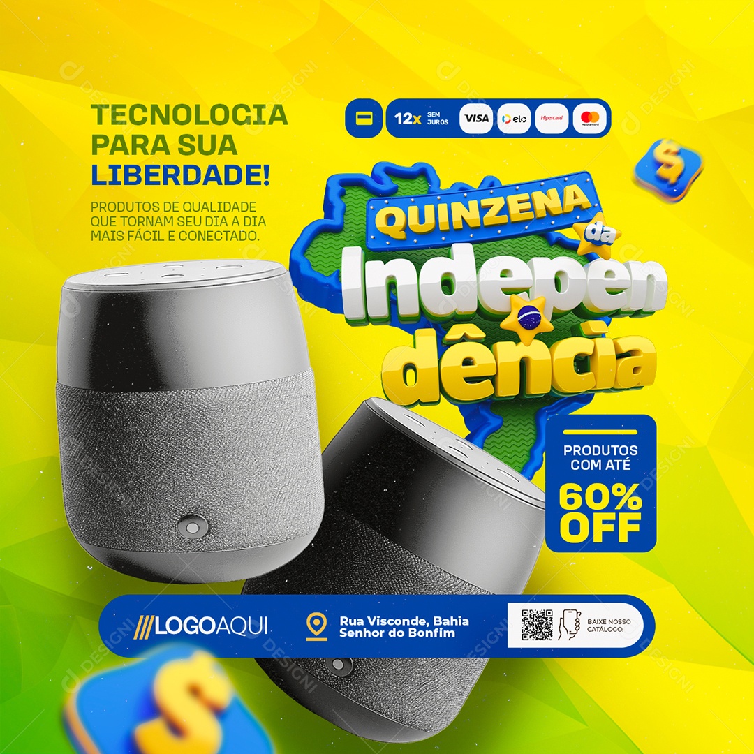 Quinzena da Independência Eletrônicos Tecnologia para Sua Liberdade Social Media PSD Editável