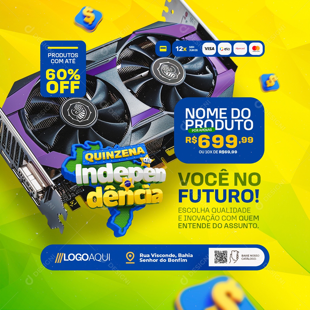 Quinzena da Independência Eletrônicos Cooler Social Media PSD Editável