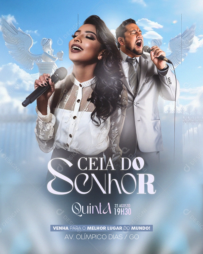 Flyer Gospel Ceia do Senhor Social Media PSD Editável