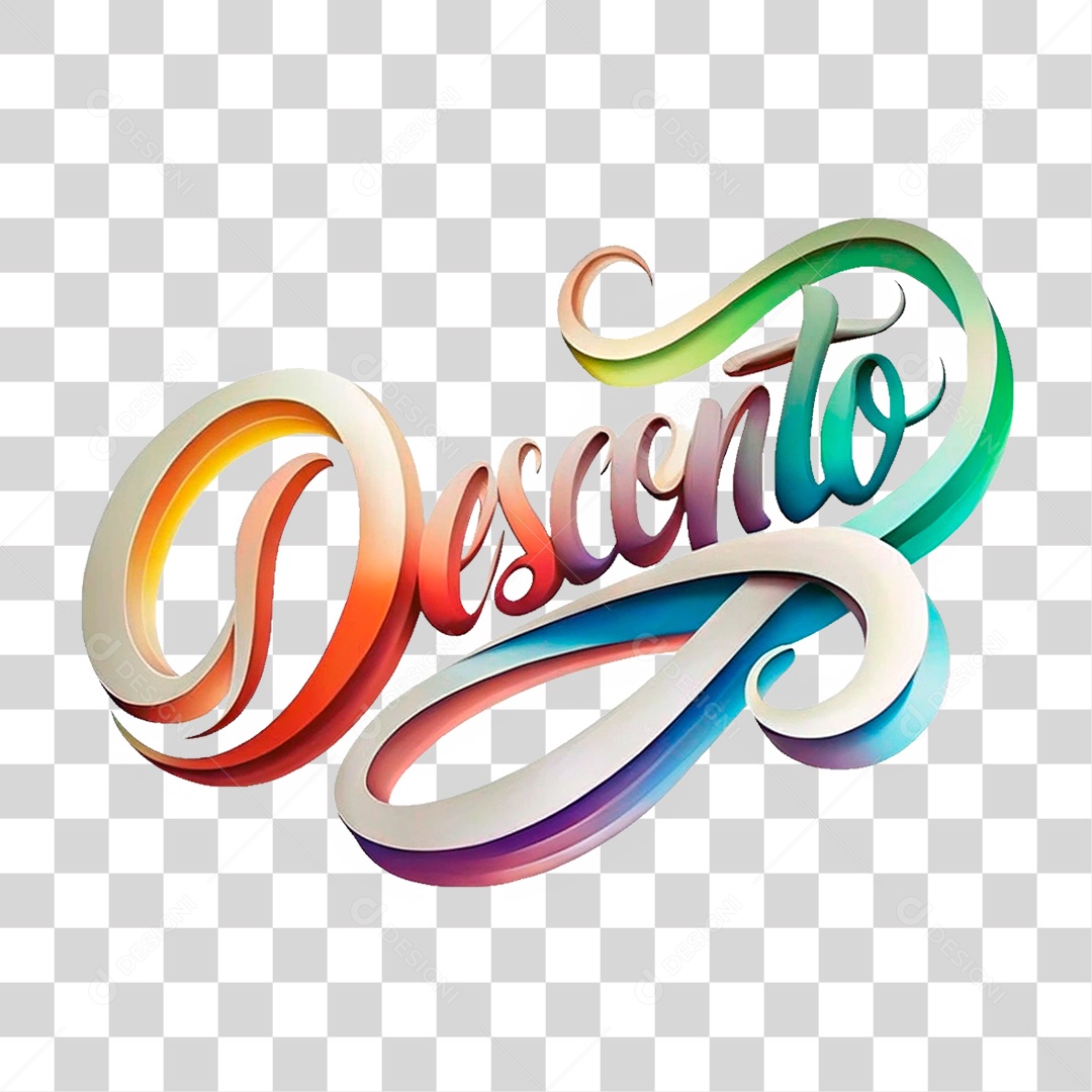 Texto 3D Desconto PNG Transparente