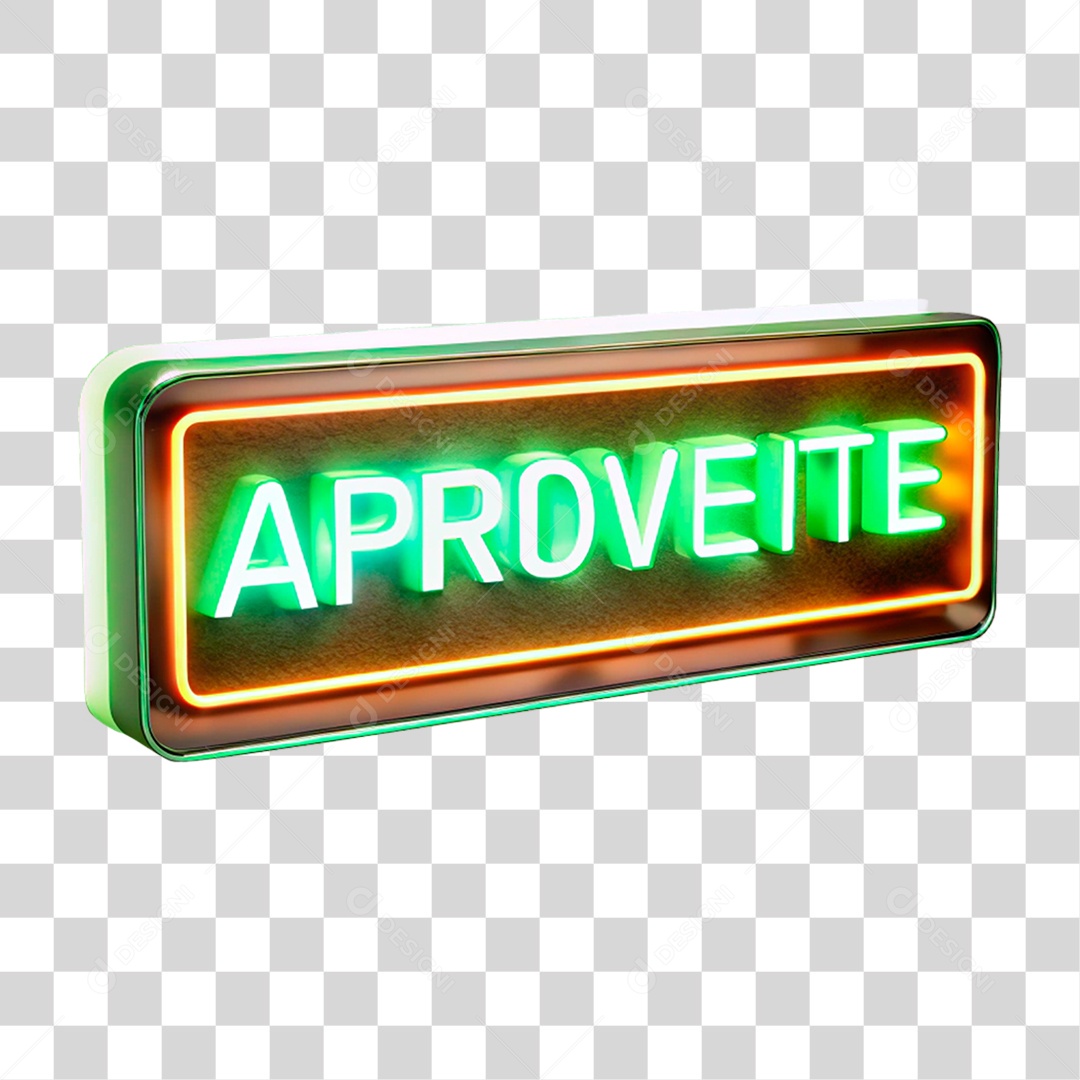 Elemento 3D Aproveite Placa de Metal com Leds PNG Transparente