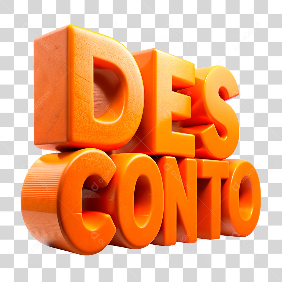 Texto 3D Desconto PNG Trasparente