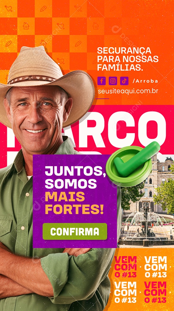 Story Política Juntos Somos Mais Fortes Social Media PSD Editável