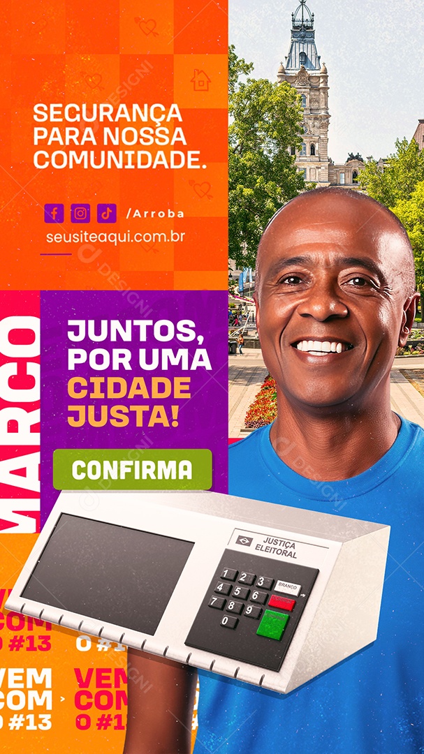 Story Política Juntos por Uma Cidade Justa Social Media PSD Editável