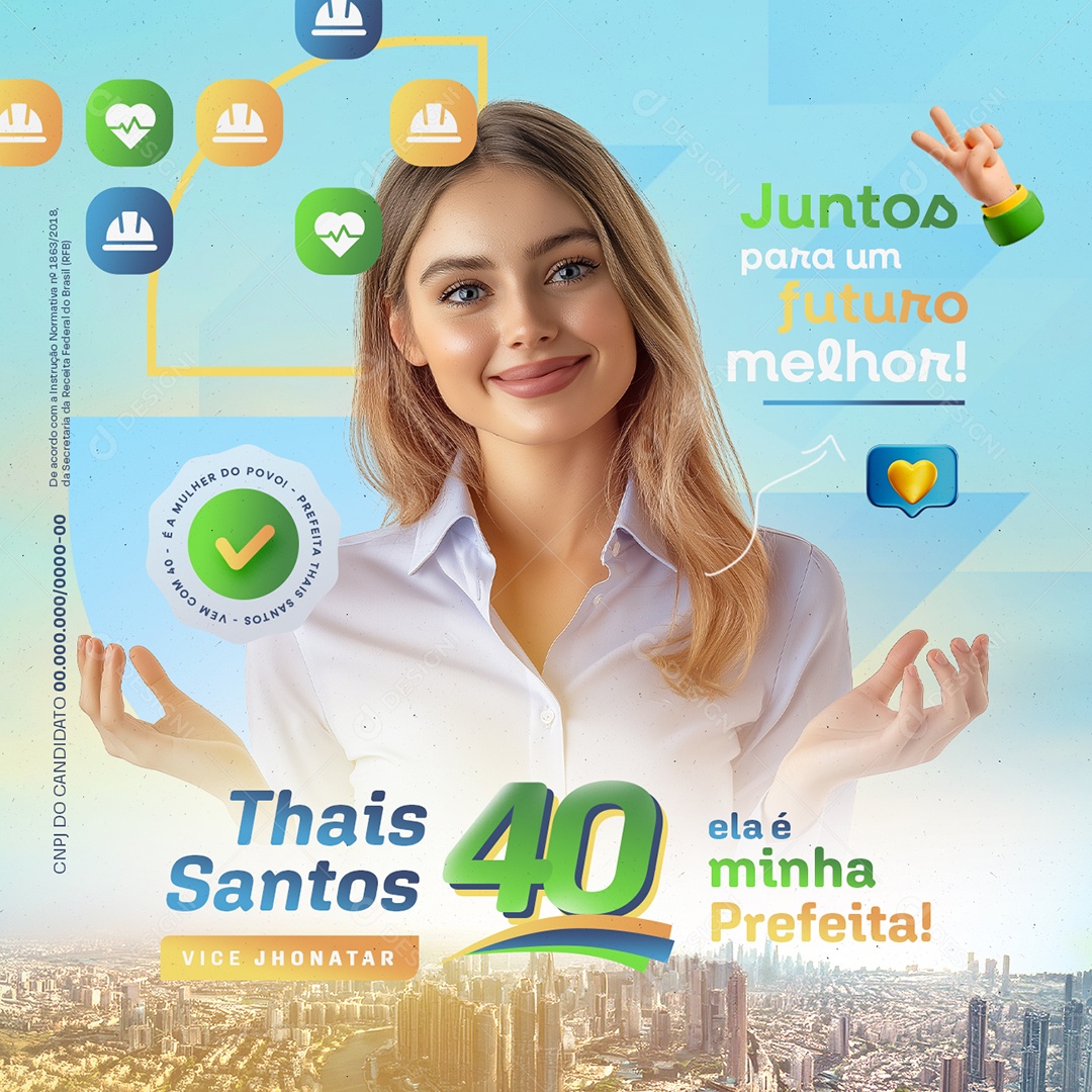 Eleição Política Juntos para Um Futuro Melhor Social Media PSD Editável