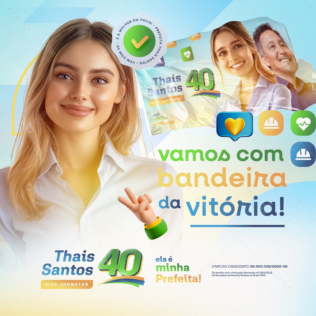 Eleição Política Thais Santos Ela é Minha Prefeita Social Media PSD Editável