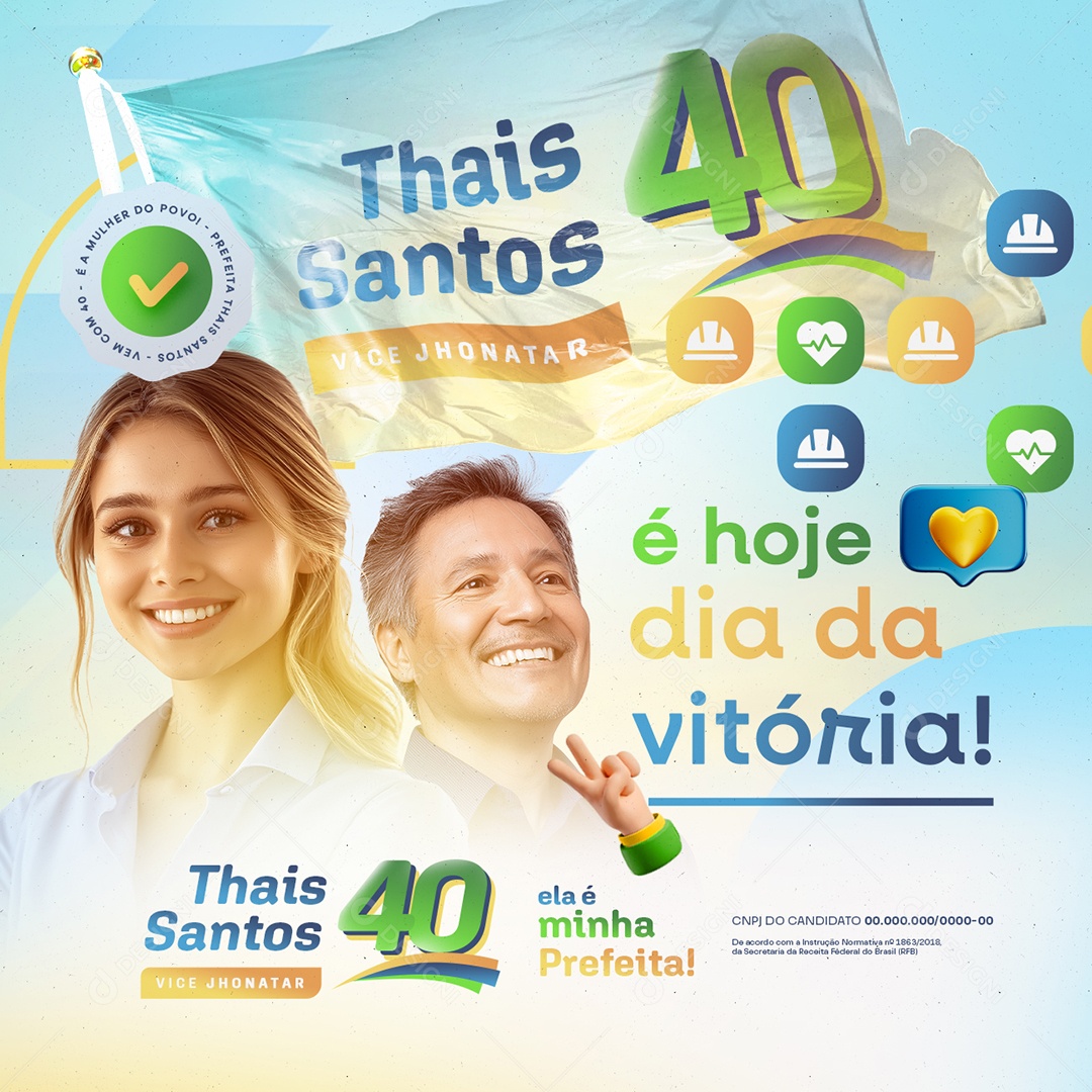 Eleição Política Thais Santos Vice Jhonatar Social Media PSD Editável