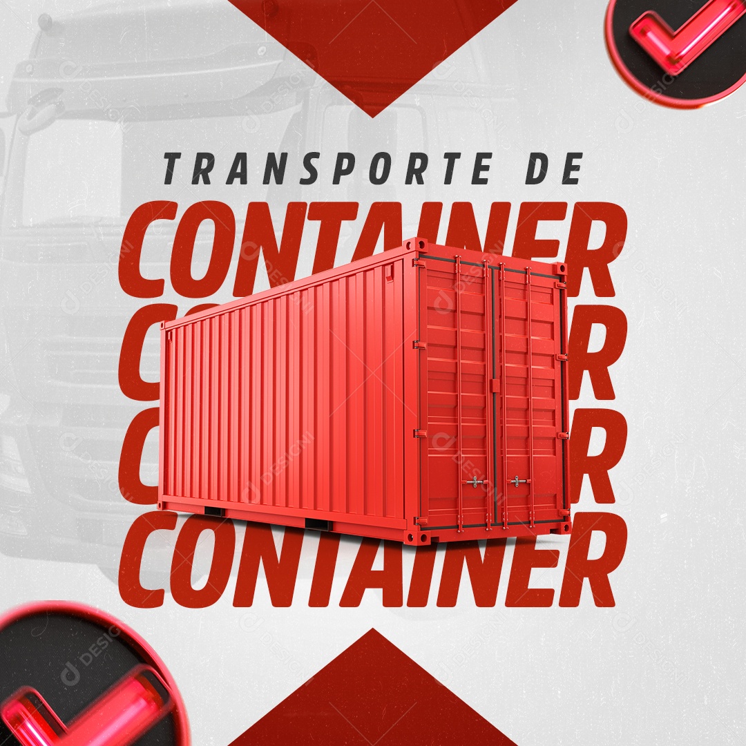 Transportadora Transporte de Container Social Media PSD Editável