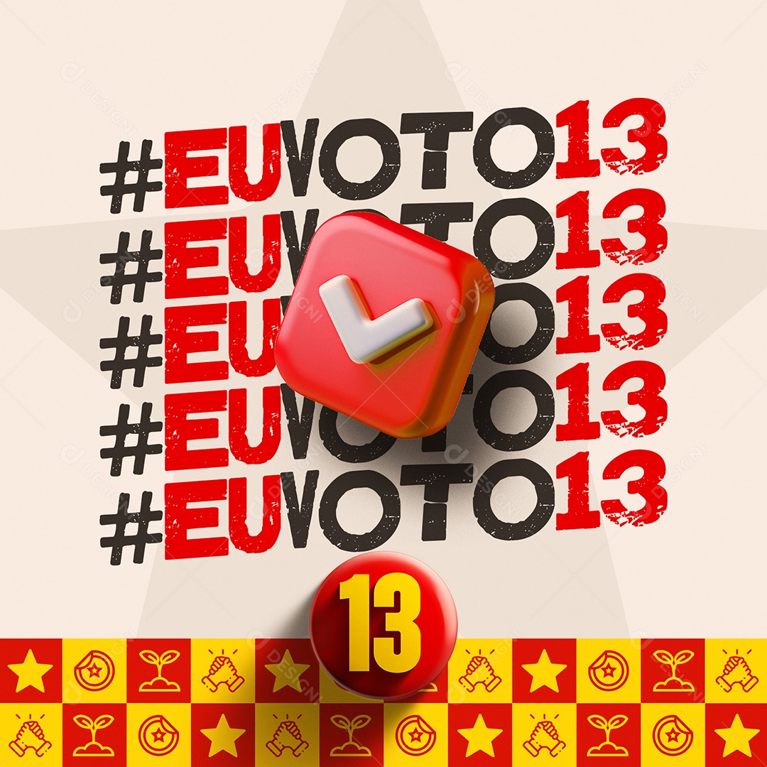 Social Media Pack Político Eu Voto PSD Editável