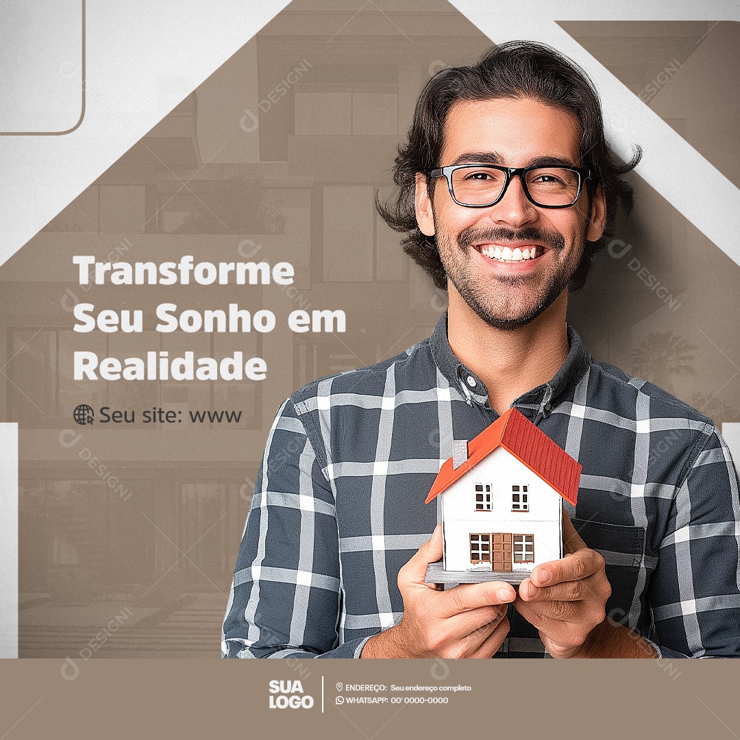 Imobiliária Transforme Seu Sonho Em Realidade Social Media PSD Editável