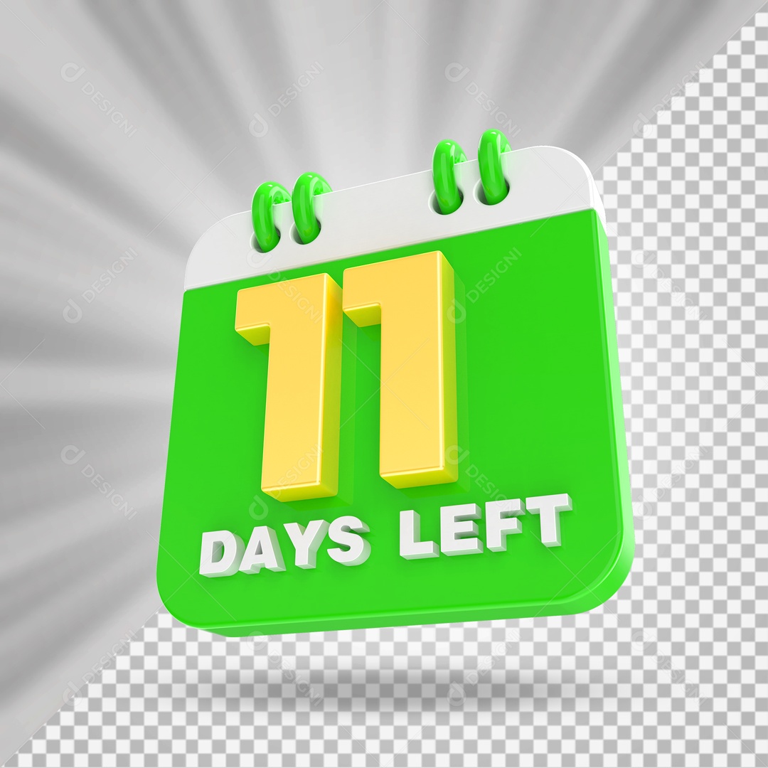 Calendário 11 Elemento 3D para Composição PSD