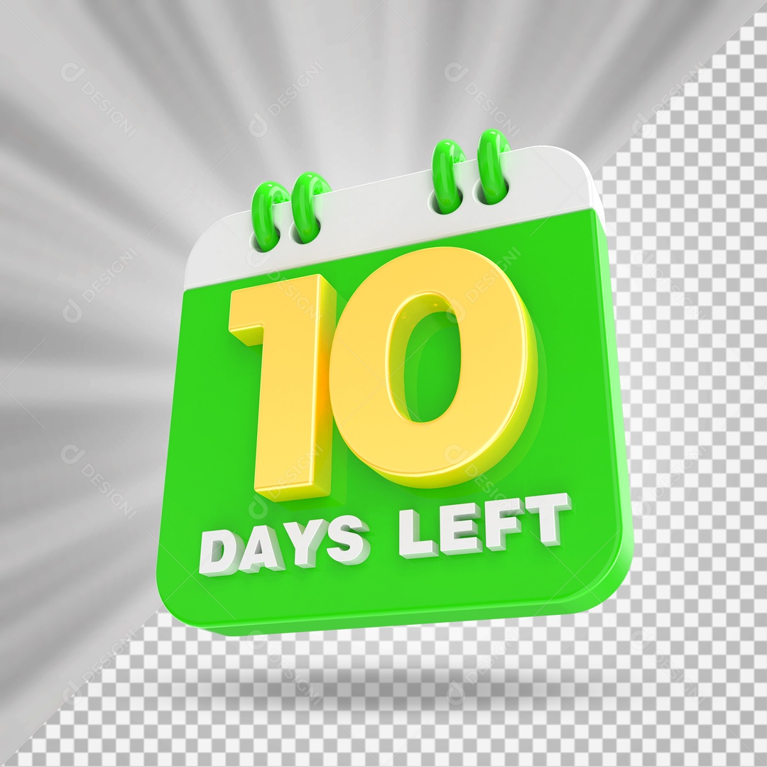 Calendário 10 Elemento 3D para Composição PSD