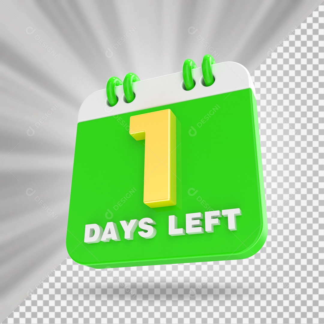 Calendário 1 Elemento 3D para Composição PSD