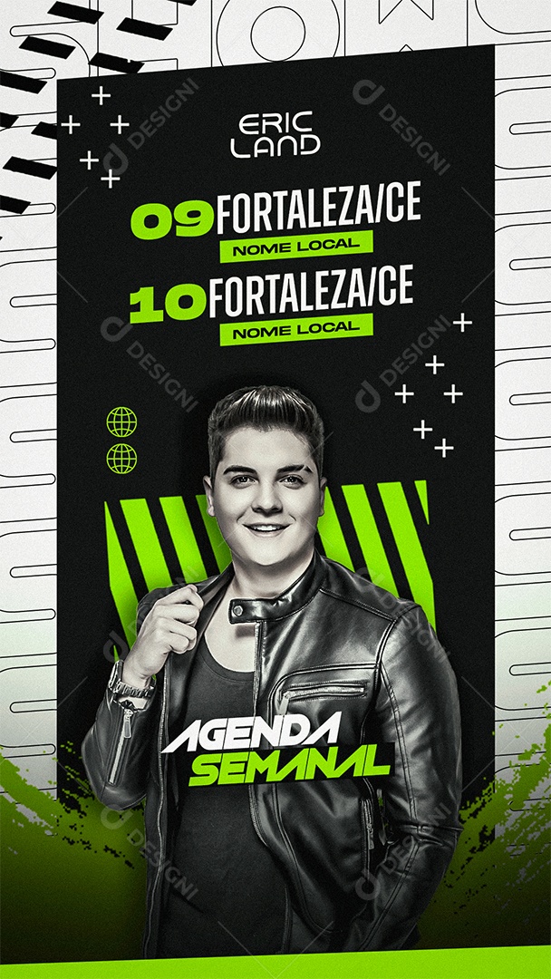 Story Flyer Agenda Semanal Eric Land Social Media PSD Editável