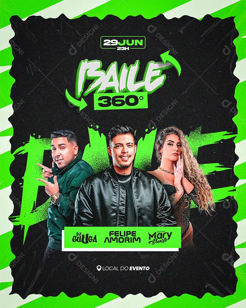 Flyer Baile 360 DJ Guuga Felipe Amorim Social Media PSD Editável