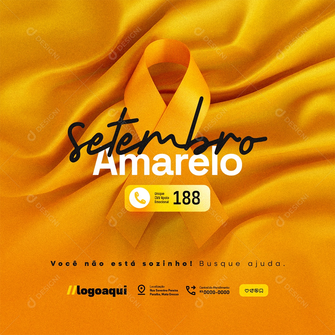 Setembro Amarelo Você Não Está Sozinho Social Media PSD Editável