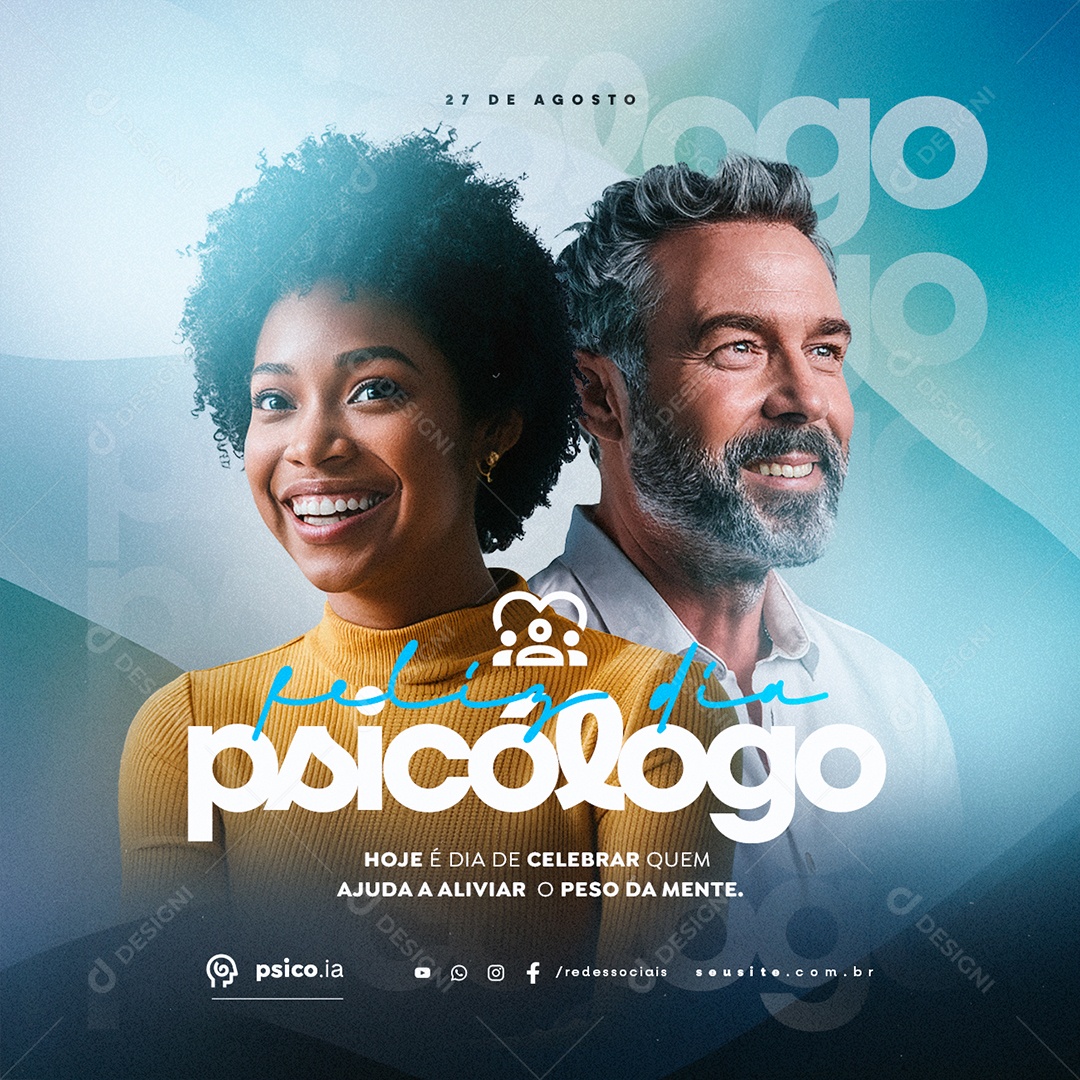 Feliz Dia Do Psicólogo 27 de Agosto Social Media PSD Editável