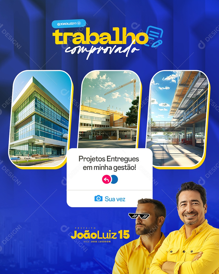 Política Trabalho Comprovado Social Media PSD Editável