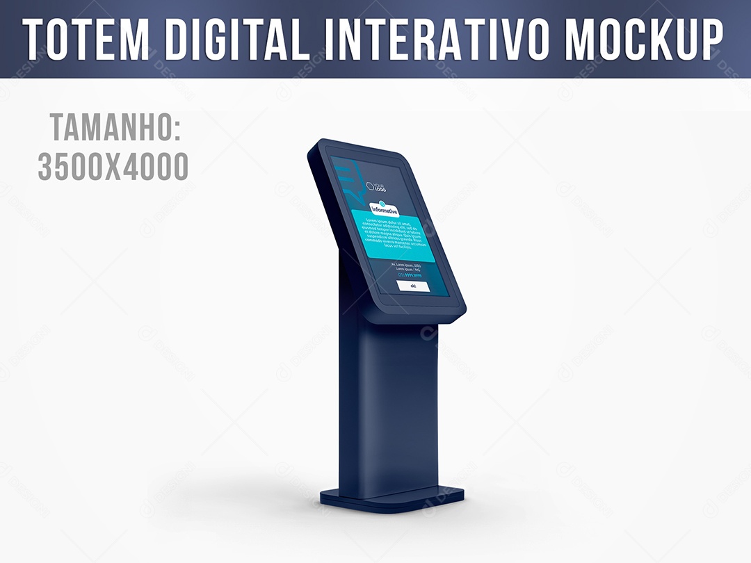 Totem Digital Interativo Mockup PSD Editável