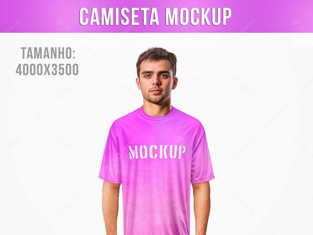 Camiseta com Homem Mockup PSD Editável