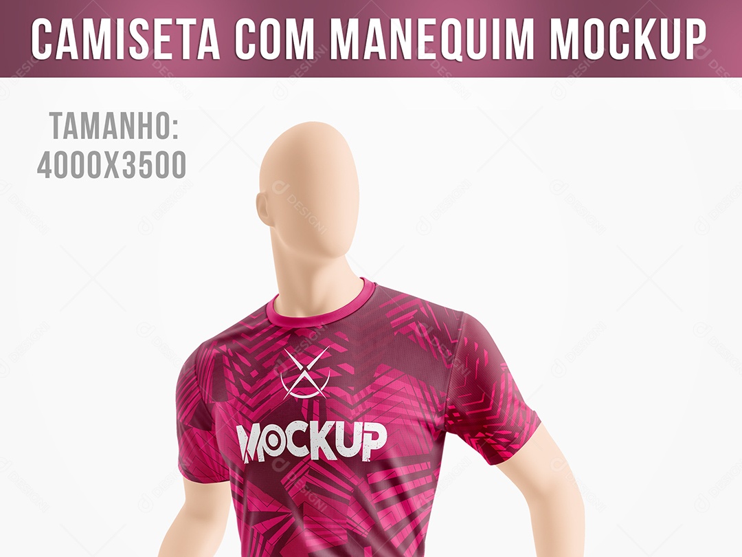 Camiseta com Manequim Mockup PSD Editável