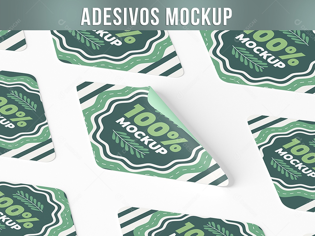 Adesivos Mockup PSD Editável