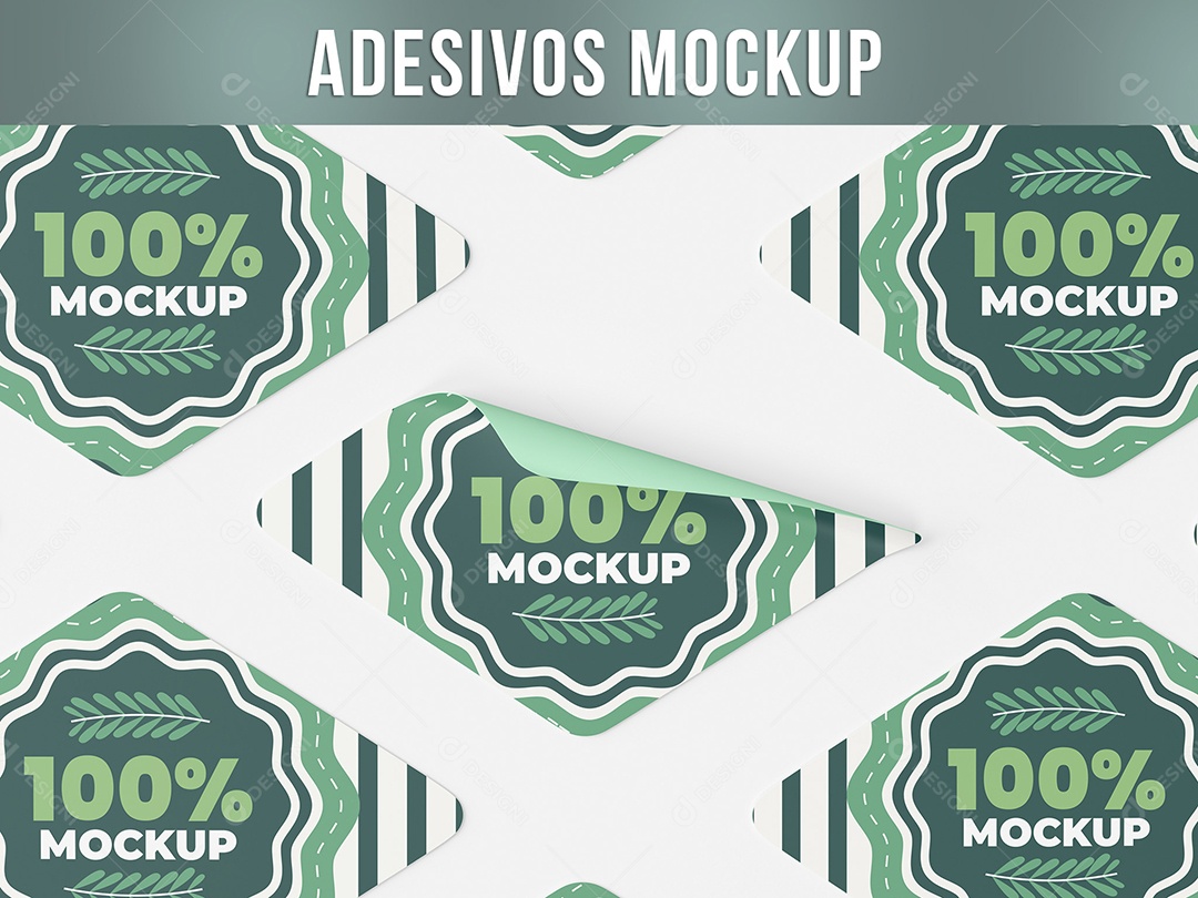 Adesivos Mockup PSD Editável