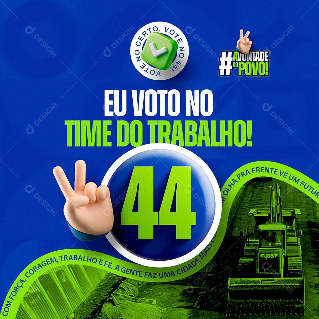 Política Time do Trabalho Social Media PSD Editável