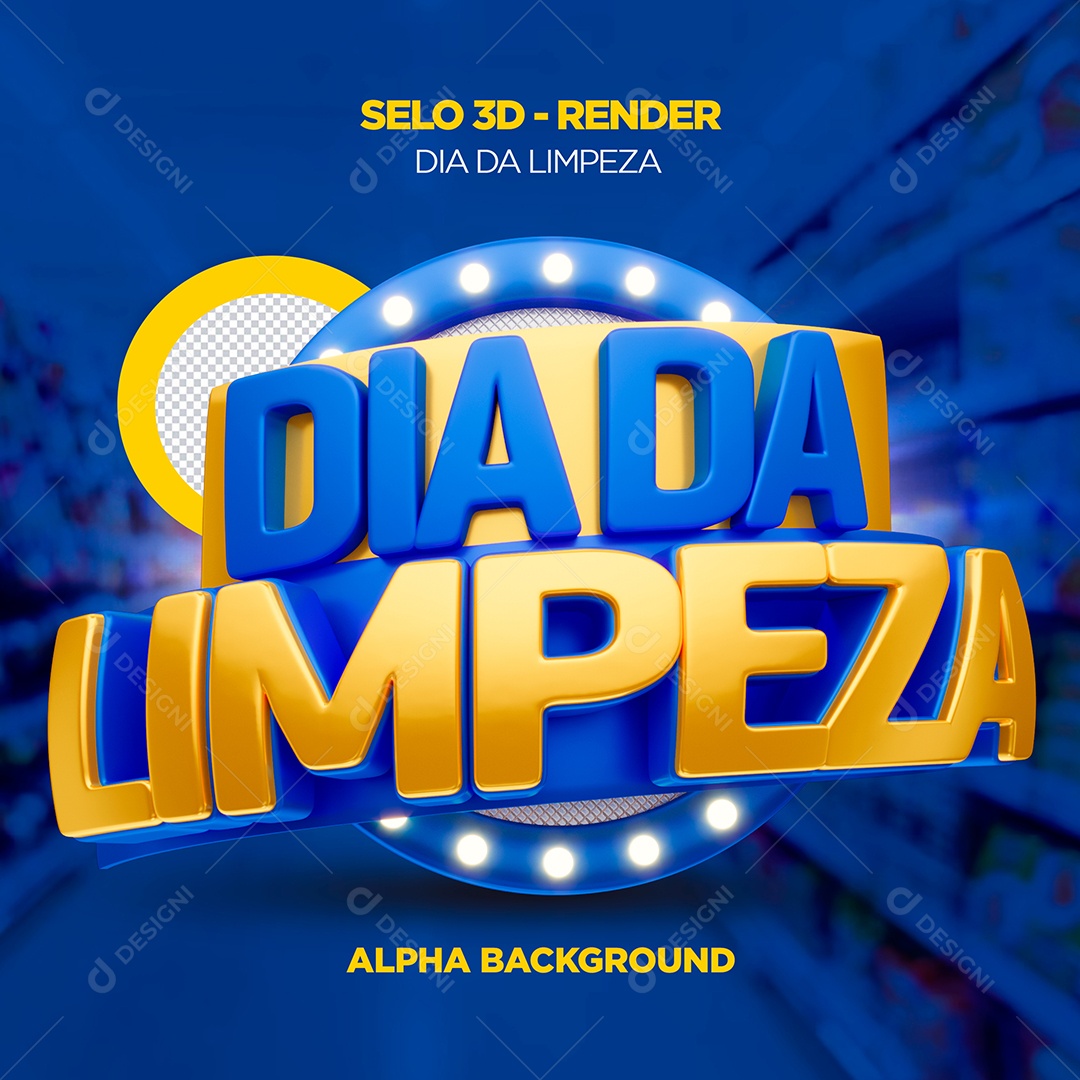 Dia da Limpeza Selo 3D para Composição PSD