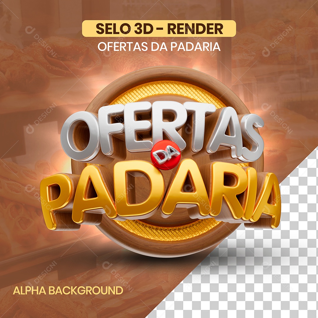 Ofertas da Padaria Selo 3D para Composição PSD