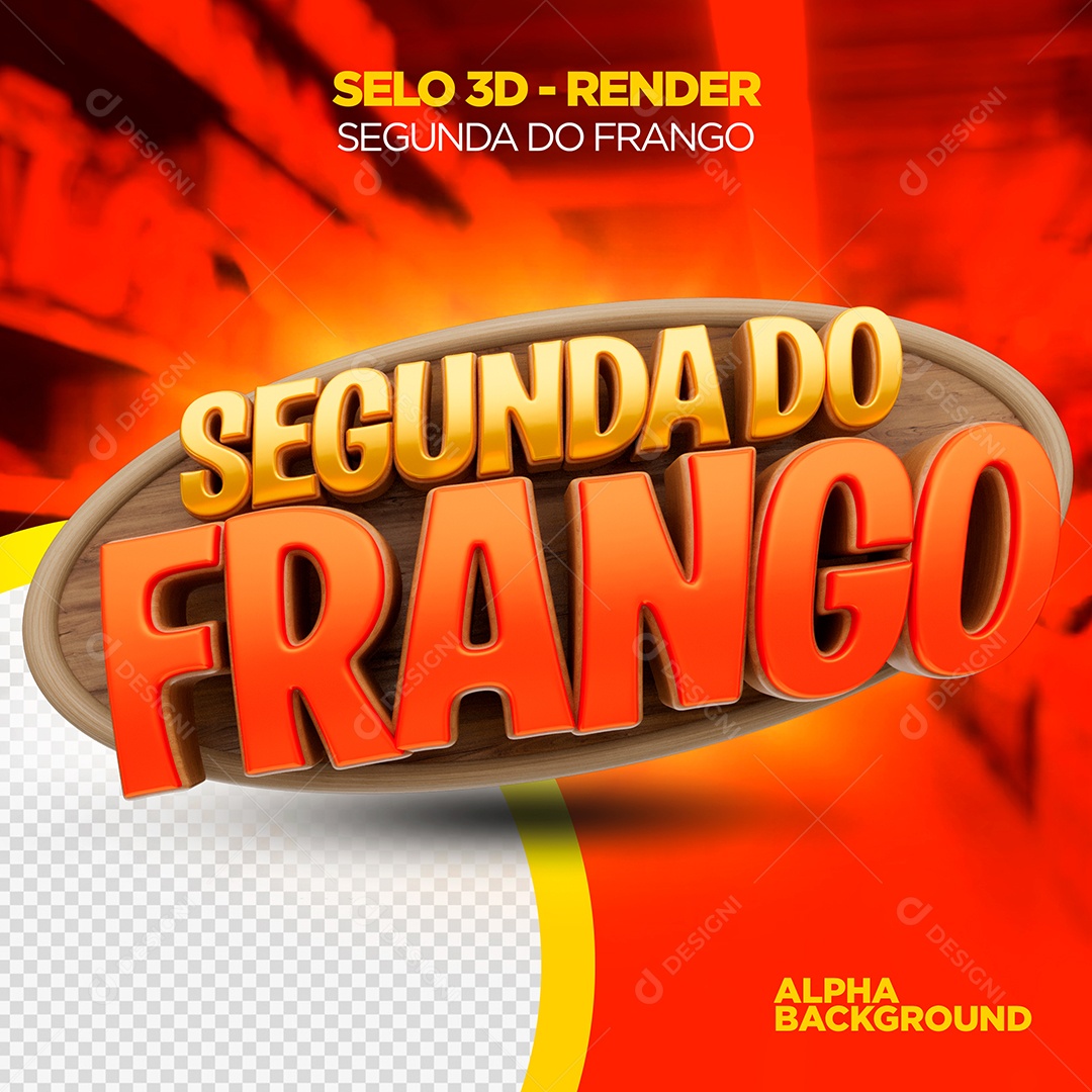 Segunda do Frango Selo 3D para Composição PSD