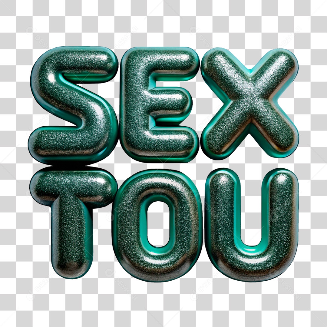 Texto 3D Sexta PNG Transparente