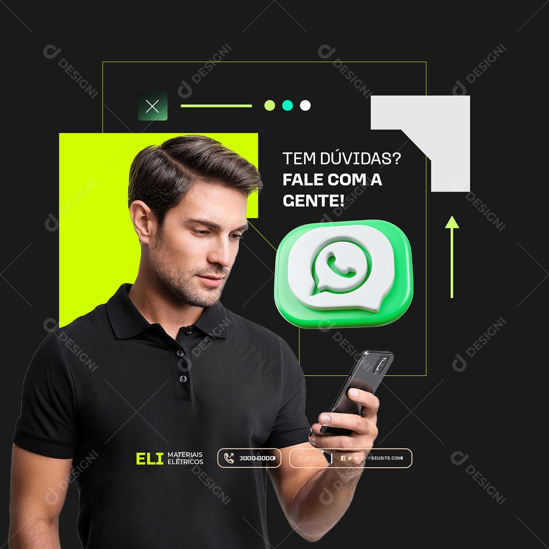 Materiasi Eletricos Tem Dúvidas Fale Coma Gente Social Media PSD Editável