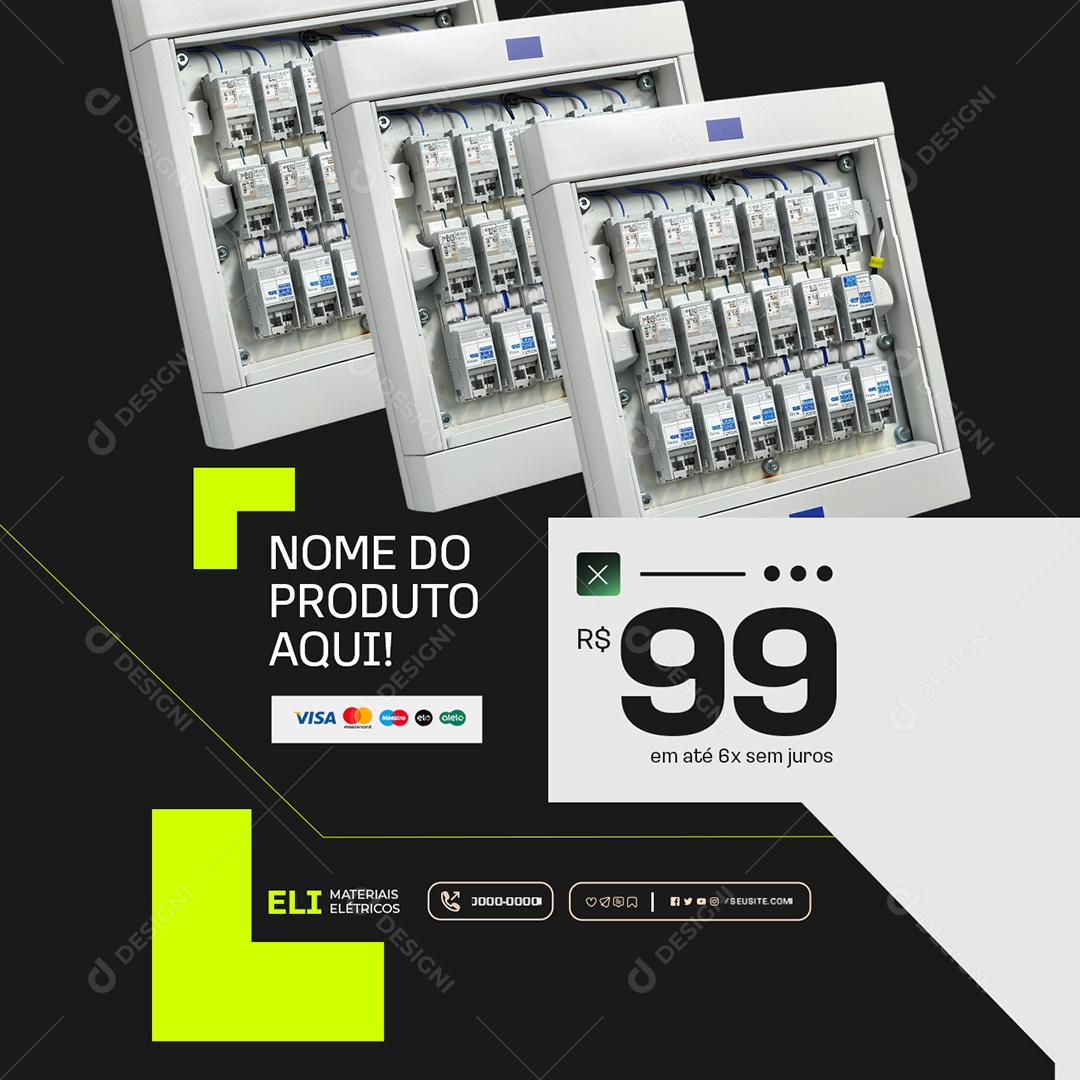 Materiasi Eletrics Social Media PSD Editable