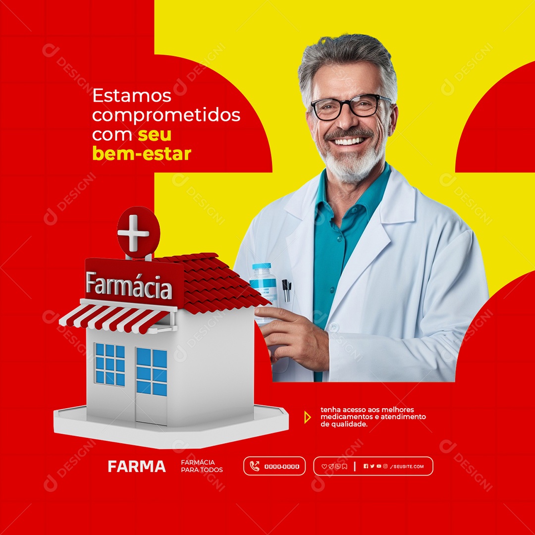 Farmácia Seu Bem Estar Social Media PSD Editável