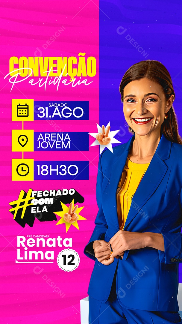 Story Política Convenção Partidária Social Media PSD Editável