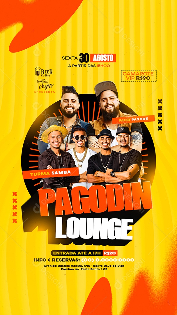 Story Flyer Pagodin Lounge Social Media PSD Editável