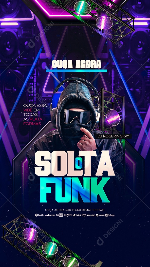 Story Flyer Ouça Agora Solta o Funk Social Media PSD Editável